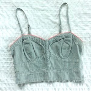 American Eagle chambray corset style crop top 🍧